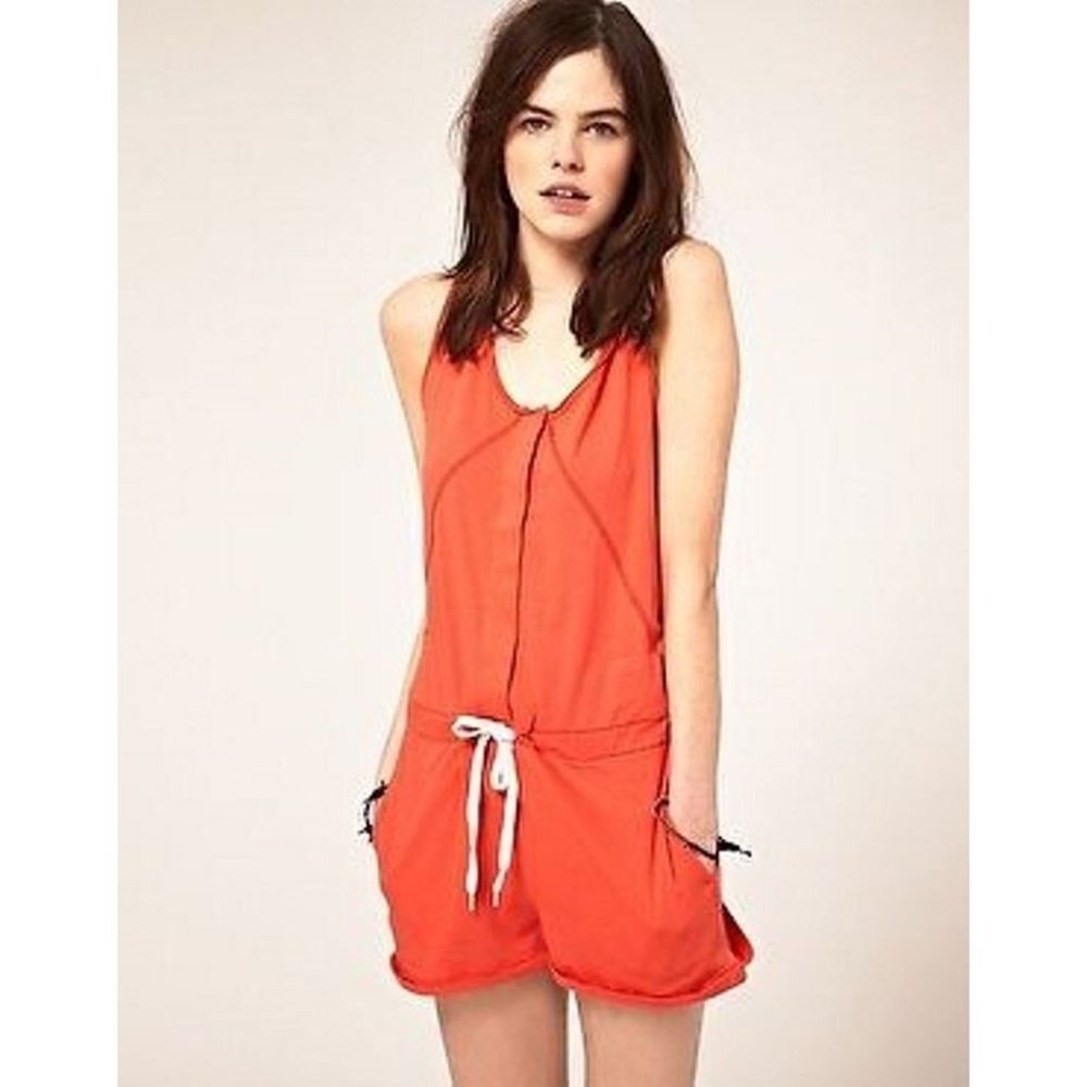 $130 ELEVEN PARIS Playsuit ROMPER One Piece ROPE BELT Grenadine  MARGARET ( S )